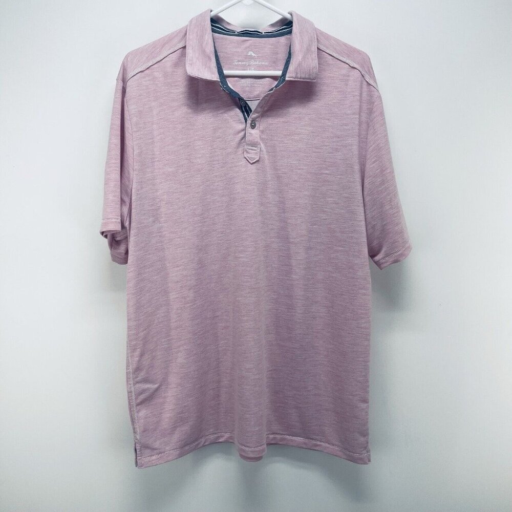 Tommy Bahama Polo Shirt Size L Men’s Coasta Vera Relax Marlin Rugby Pink